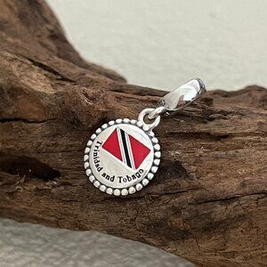Pandora Republic of Trinidad and Tobago Flag S925 Silver Dangle Charm